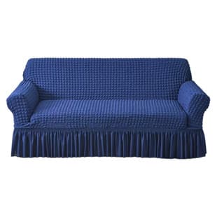 Custom European Sofa Cover, Amazon Cross-Border Seersucker Two-Tone Flounce Sofa Cover, Stretch Full-Cover Dust Cover