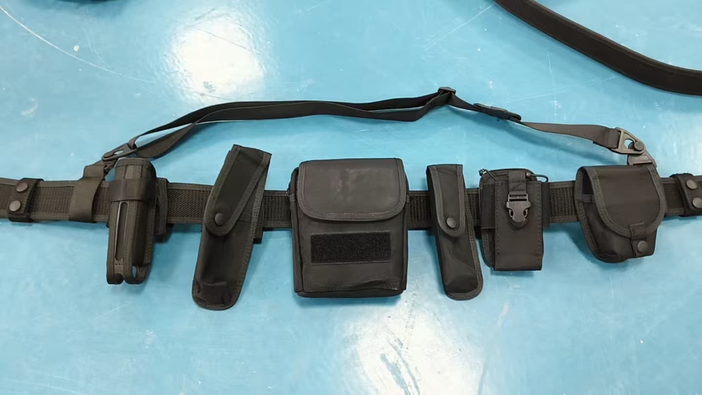 New Standard Six-Piece Belt Set, Nylon, Black Oxford Fabric, Armed Patrol Duty Training Security New Standard Six-Piece Set