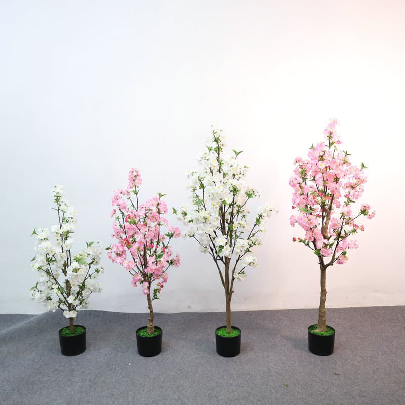Nordic style simulated cherry blossom tree indoor floor-standing fake tree living room decorations window landscape green plant decoration small tree manufacturer