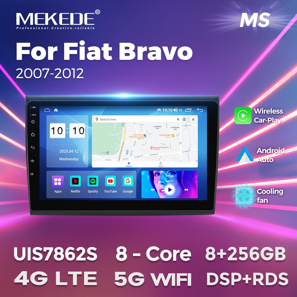 Suitable for Fiat Bravo 2007-2012 Fiat Bravo Car Android Navigation Wireless Carplay