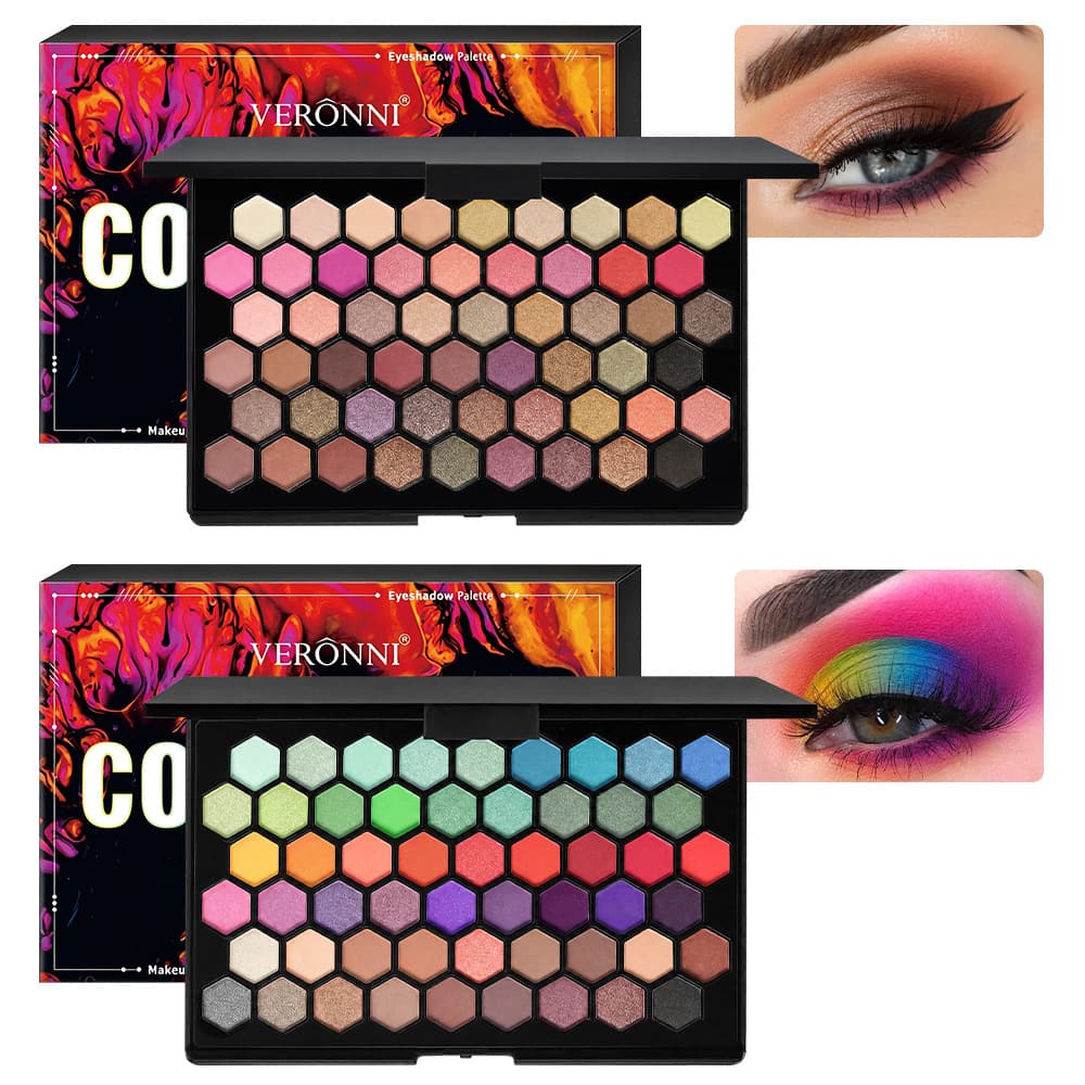 Cross-border product VERONNI 54-color pearlescent matte earth-color eye shadow smoky eye European and American candy color eye shadow palette