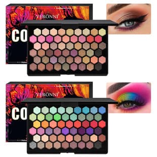 Cross-border Product VERONNI 54-Color Shimmer Matte Earth Tone Eyeshadow Smoky Eye Makeup European and American Candy Color Eyeshadow Palette