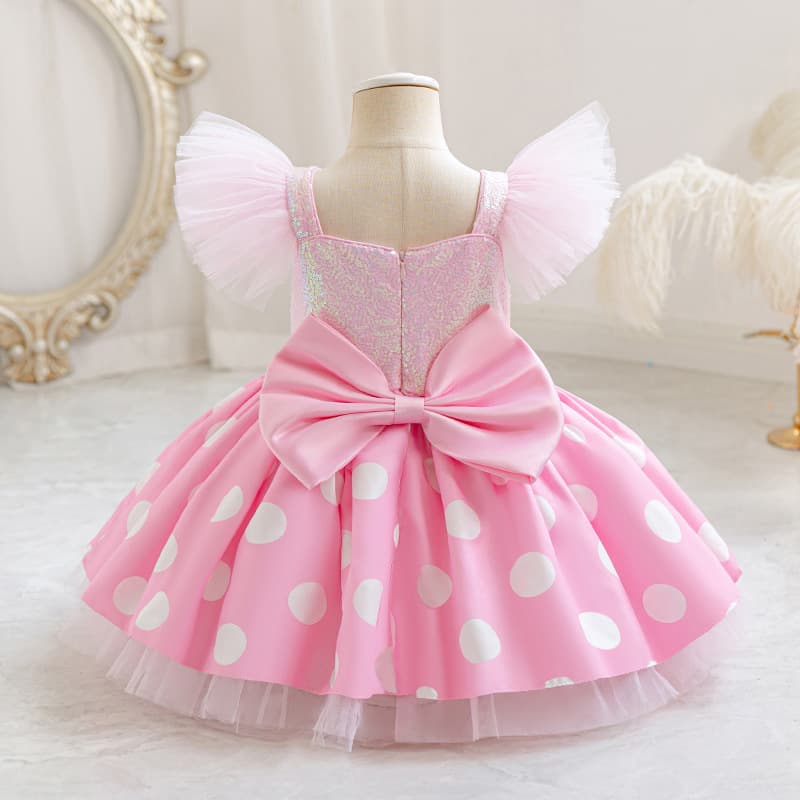 Cross-border Girls Butterfly Sleeve Princess Dress Children's Birthday Banquet Tulle Skirt Flower Girl Wedding Dress Costume Children's Skirt