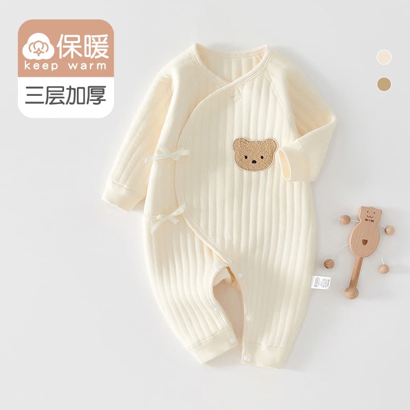 Thickened Pure Cotton Baby Romper Suit for Autumn Winter Spring Season Newborn Clothes Long Sleeve Butterfly Body Suit for Boys And Girls