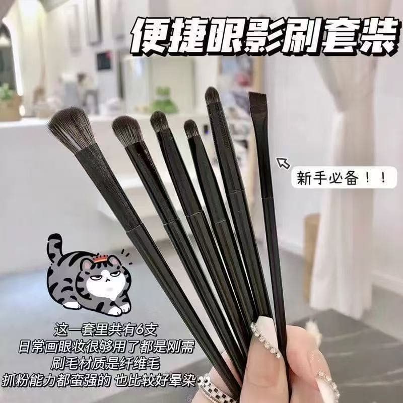 6-Piece Eyeshadow Brush, Nose Shadow Brush, Under-Eye Brush, Angled Brush, Contour Brush, Detail Brush Makeup Brush Set Beginner Guide