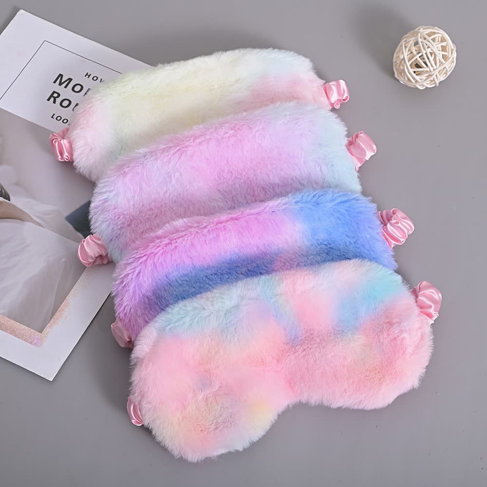 2022 New Plush Colorful Eye Mask Light-Blocking Sleeping Eye Cover Nap Protective Patch For Home Use
