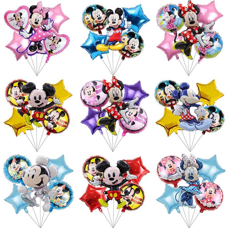 Cross-border Cartoon Anime Minnie Aluminum Foil Balloon Shape Mickey Mouse Baby Birthday Decoration Balloon