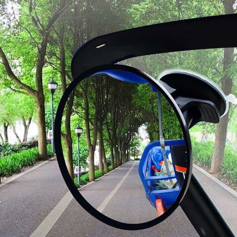 Universal Suction Cup Rearview Mirror for Tricycles, Electric Convex Reverse Mirror, Wide-Angle Baby Safety Mirror