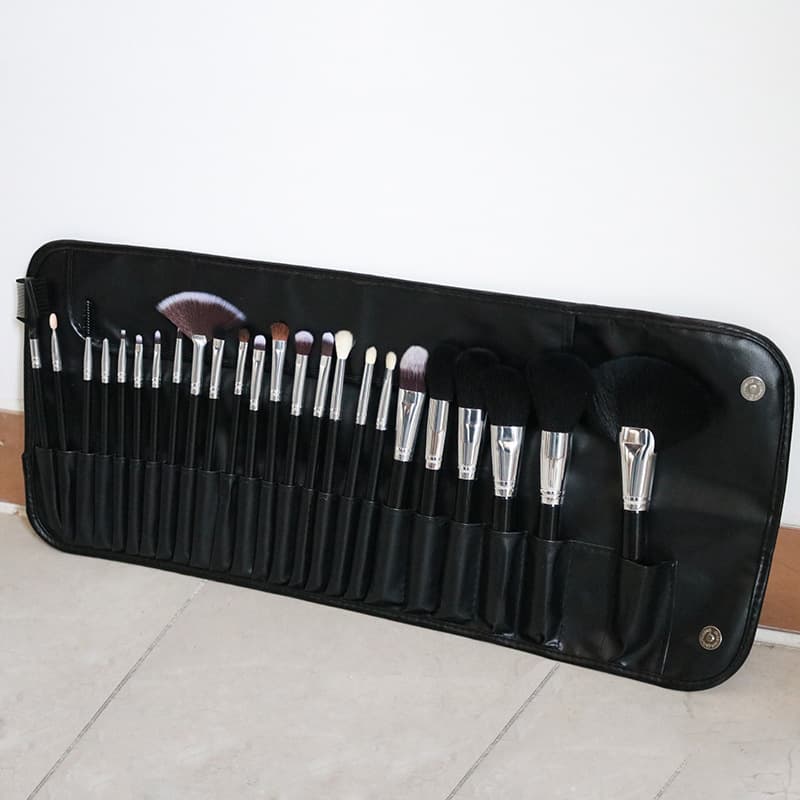 Zoniya 24-Piece Full Set Animal Hair Makeup Brushes, Professional Makeup Artist Eye Shadow Brush Set with Soft Goat Hair