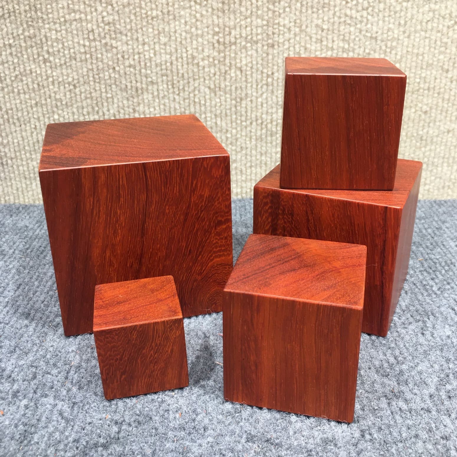 Padauk wood block for furniture sofa feet, red wood table mat, wooden base, steampunk robot, collectible craft