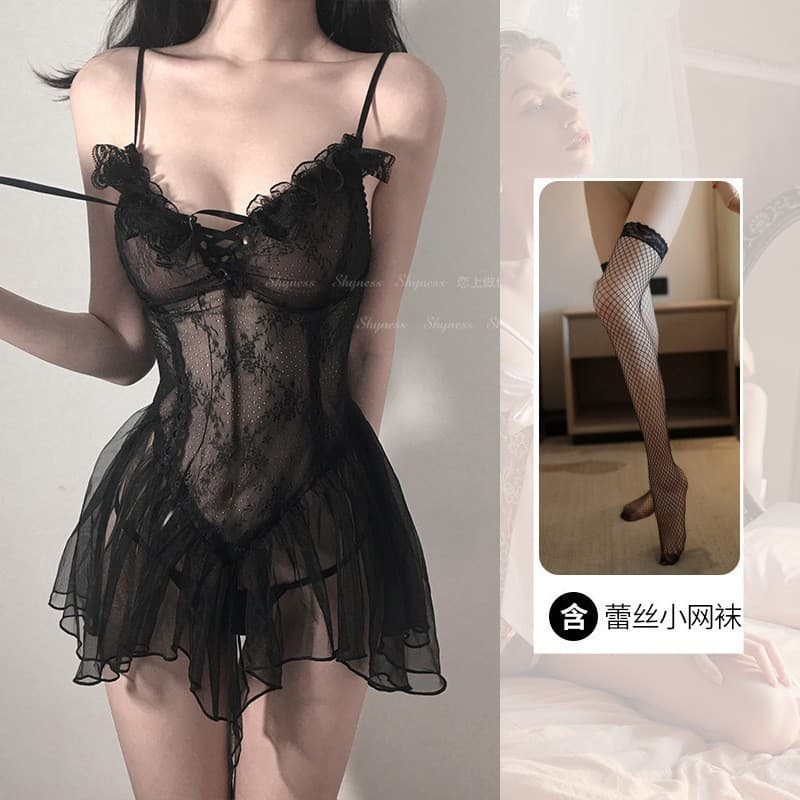 Sexy Lingerie Transparent Sleepwear Erotic Role-Play Costume Temptation Mood Products Passion Set See-Through