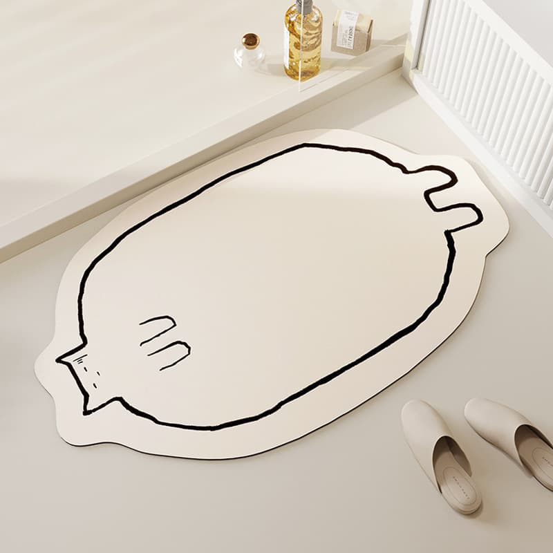 Cat bathroom door floor mat diatom mud strong water absorption silicone non-slip mat bathroom hand washing toilet foot mat mat