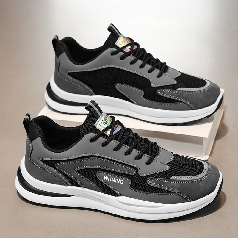 Brand men's shoes spring and autumn breathable mesh sports shoes for men 2025 new popular black casual shoes men's running shoes