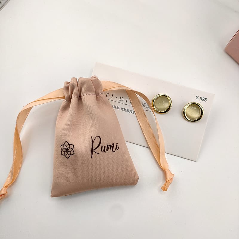 New khaki acetate fabric drawstring bag for jewelry, underwear, adult products, portable packaging storage pouch