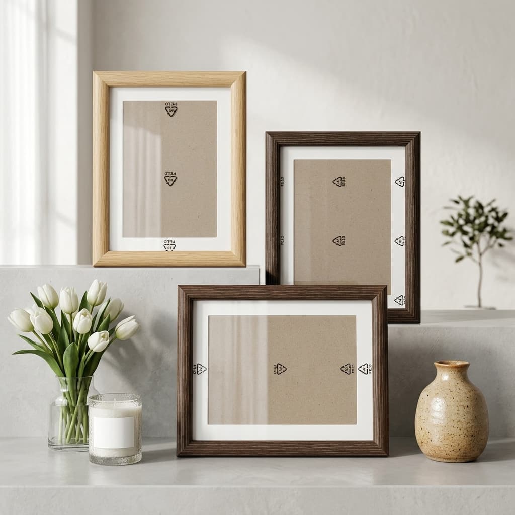 Wooden Photo Frame 6inch Prayer and Cultural Creative Art Frame Hollow Frame 3D Display Stand Hollow Solid Wood Manufacturer Wholesale Natural Wood