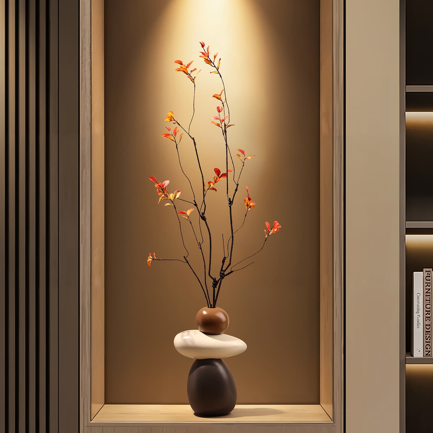 2026 New Chinese Style Entryway Niche Stone Fortune Vase Living Room TV Cabinet Home Decorative Ornament