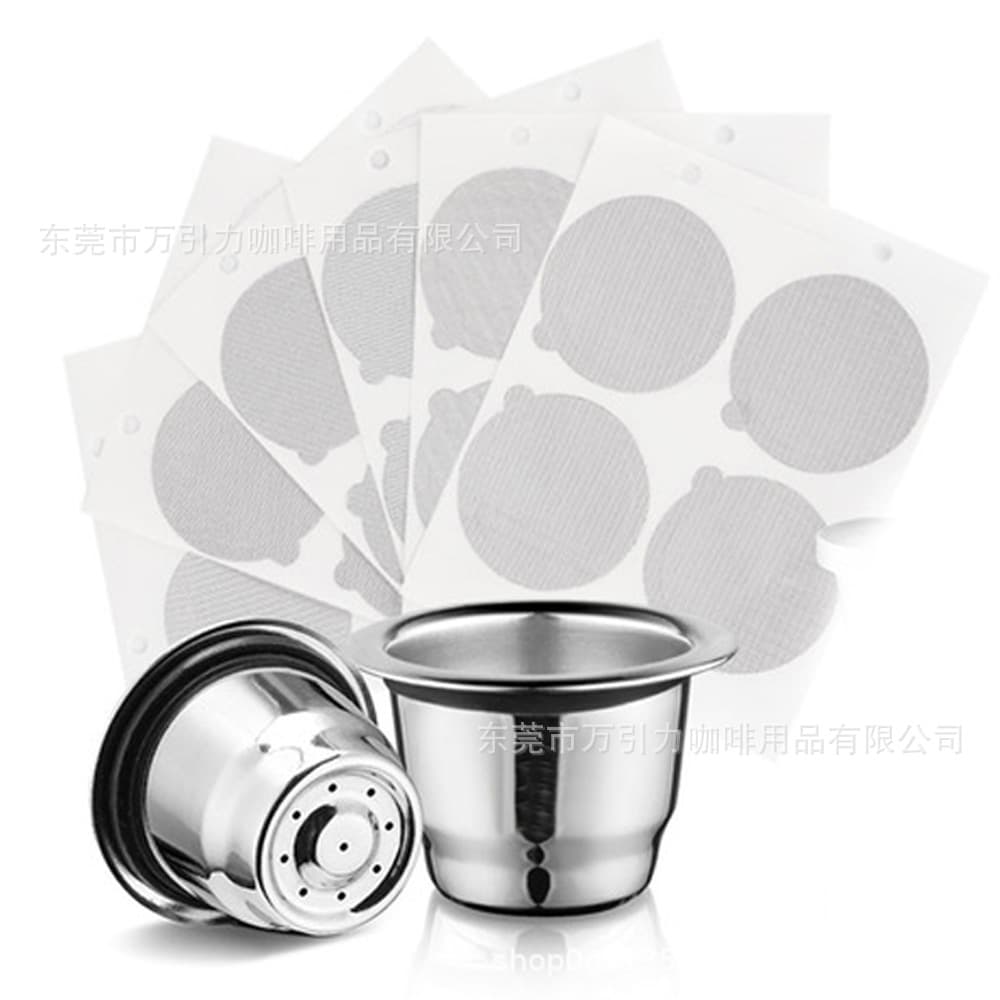 Icafilas Is Compatible with Nestlé Coffee Capsule Cups, Self-Adhesive Aluminum Foil Sealing Stickers, and Reusable Stainless Steel Capsule Cups