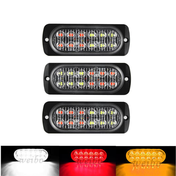 Cross-border Truck 12-24V Side Marker Light 12LED Ultra-thin Strobe Flashing Light Truck Side Light