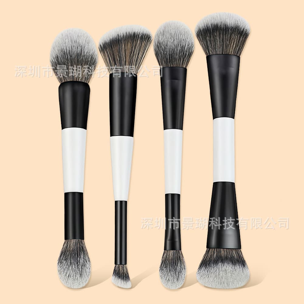 New double-headed makeup brush, multi-functional powder brush, foundation brush, 2-in-1 makeup tool, blush brush, highlight brush, cross-border