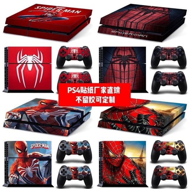 PS4 skin for PS4 original models 10, 11, 12, PS4 console sticker, PS4 Spider-Man decal