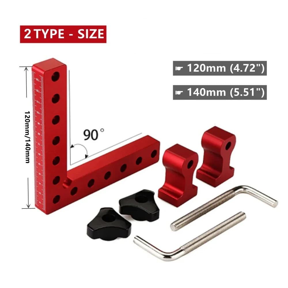 Cross-Border Woodworking Right-Angle Clamp Panel Fixing Clip 90-Degree Positioning Ruler Aluminum Alloy Height Ruler Locator High Precision
