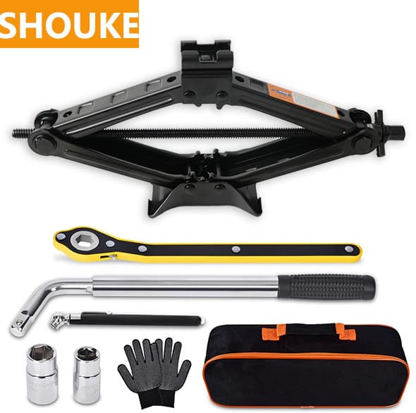 2T labor-saving set jack, car labor-saving wrench, car wholesale, vehicle-mounted vertical tire pressure bracket, jack.