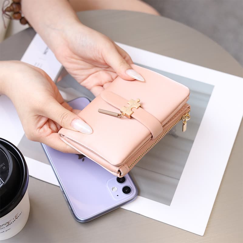 New Autumn Women's Short Wallet, Japanese-Korean Fresh Style, Simple Multi-Card Slot Foldable Handbag, Convenient Women's Coin Purse