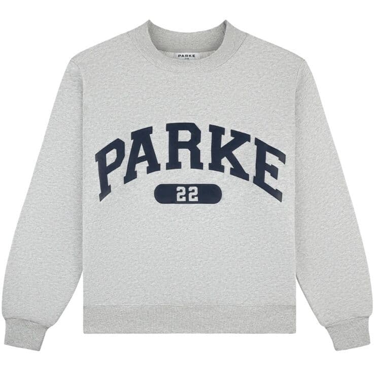 Clean Fit Sweatshirt Heavyweight Heather Gray Parke 22 Embroidered Long-Sleeve Street Fashion Brand Mardi