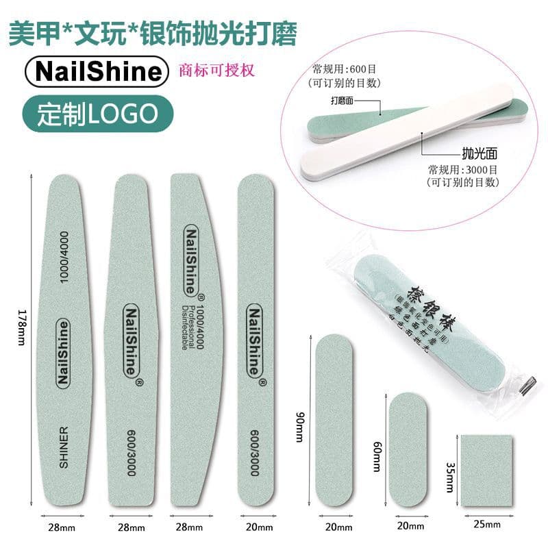 Nailshine Water Drop Polishing Sponge Block Green White Polishing Bar Buffing Block Silver Cleaning Antique Rhombus Sponge