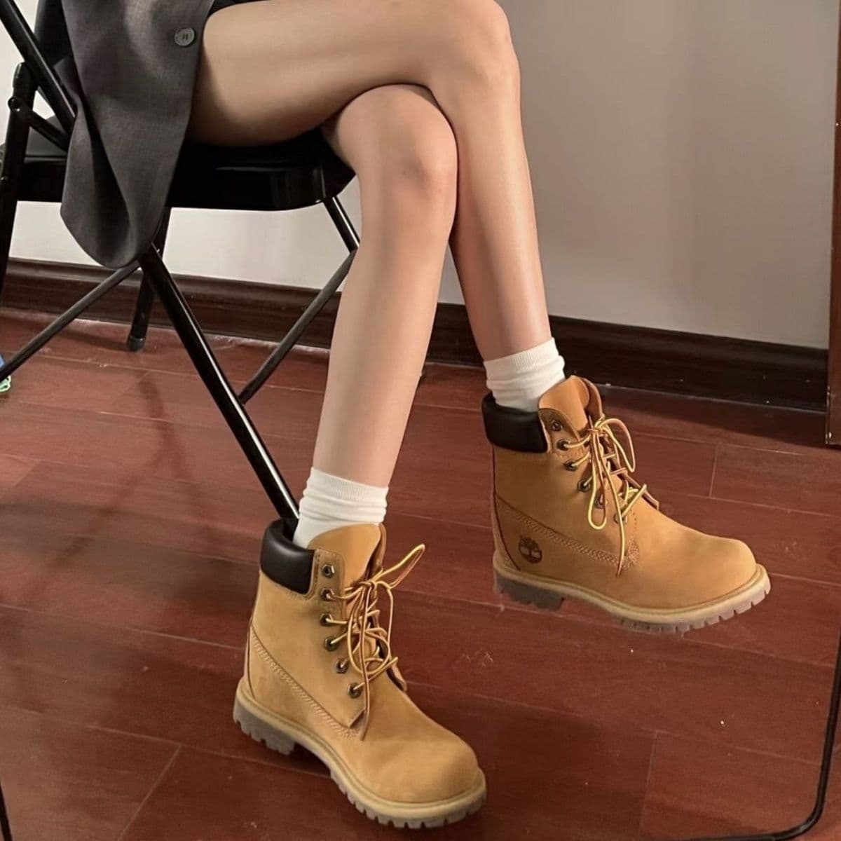Putian Pure Original Timberland Waterproof 10061 Cowhide Yellow Boots Men Women Couple Martin High-Top Outdoor Sports Shoes