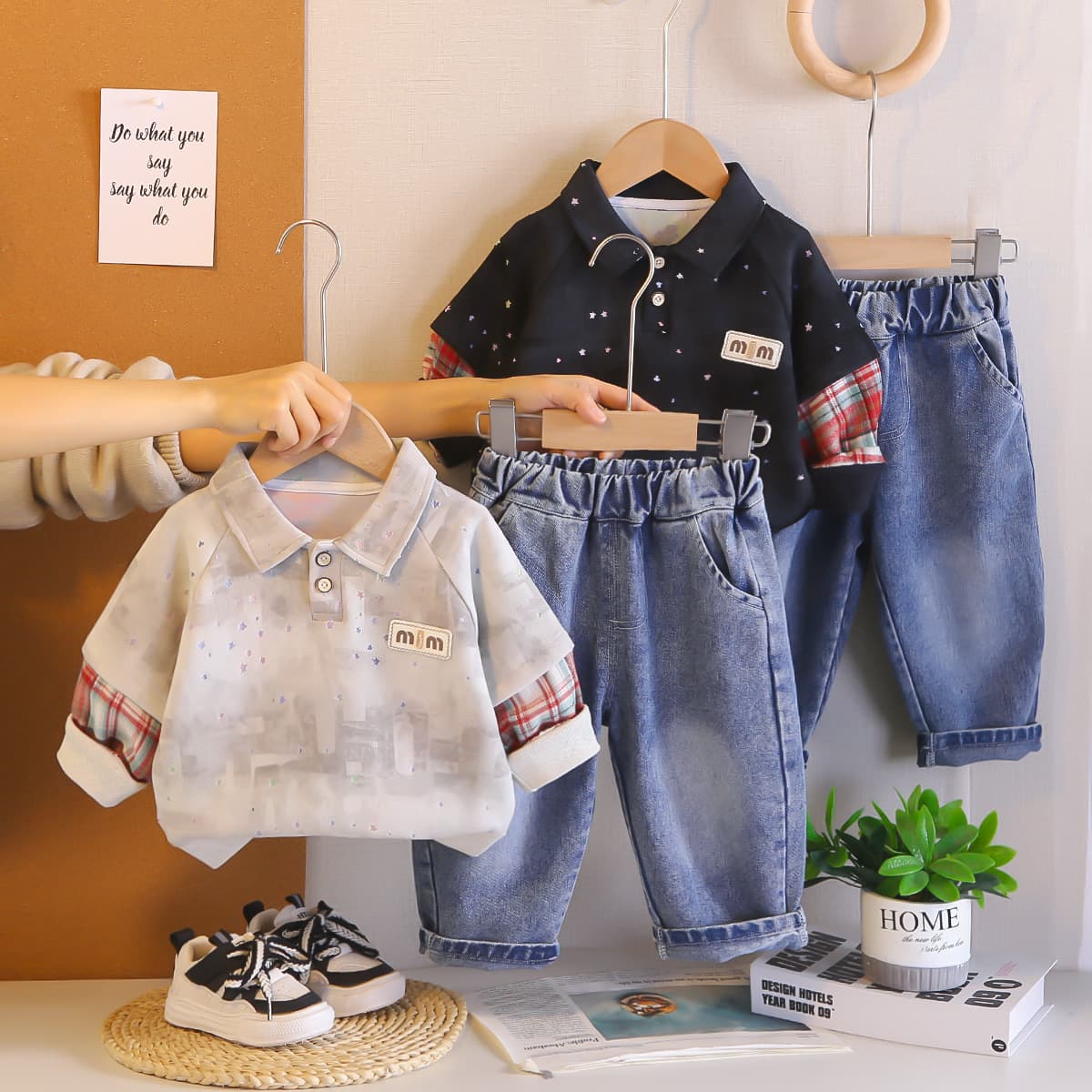 Baby Boy Spring Outfit Set Fashion Kids Clothes 2026 New Infant 0-5 Years Boys 2-Piece Trendy 3