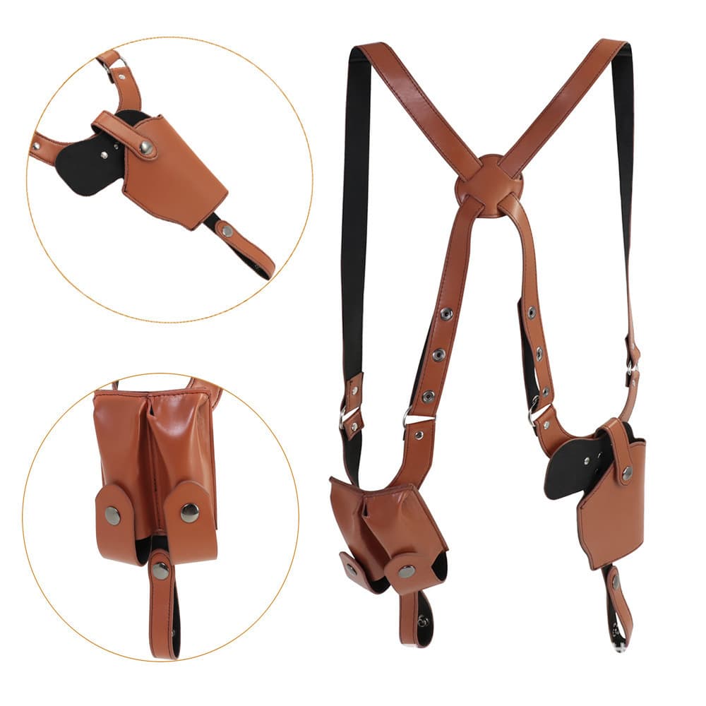 Cross-border Outdoor Universal Tactical Underarm Quick Draw G17 Holster Concealed Magazine Pouch 1911 Pistol Leather Gun Case