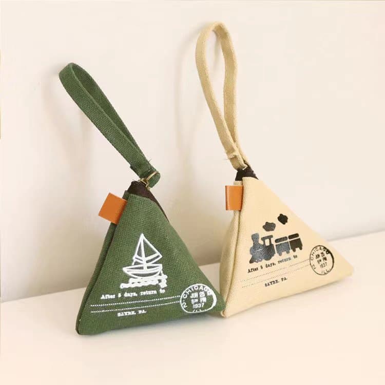 Iron Tower Personalized Creative Retro Zongzi Coin Purse Cute Mini Canvas Bag Coin Bag Women's Storage Key Bag Men's