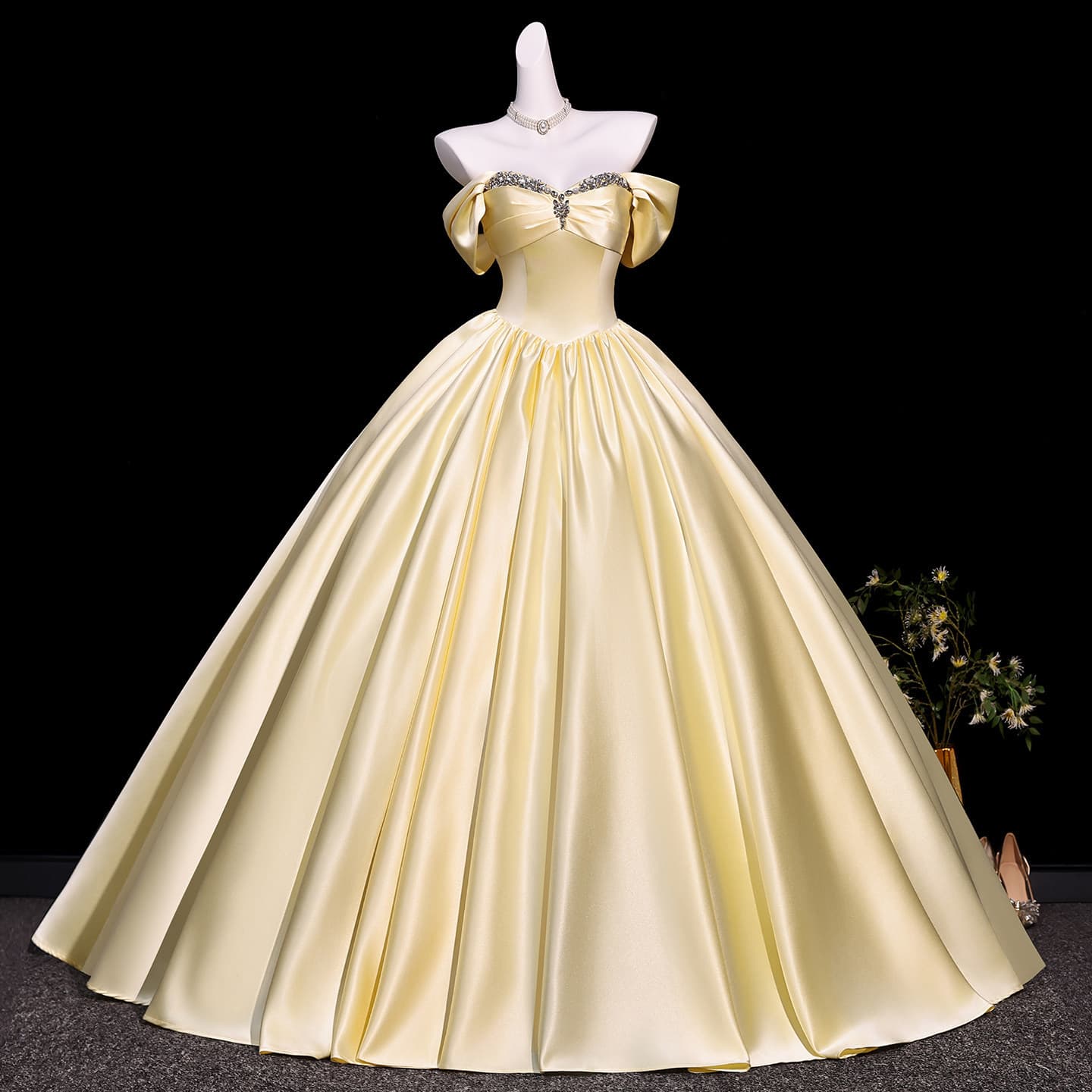 Evening dress, long, high-end host temperament, stage performance, tutu skirt, vocal art test, adult ceremony dress for girls