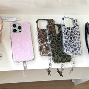 Minimalist Dual-Layer Gradient Leopard Print Phone Case for iPhone 14/13, Compatible with Apple 17/16/15 PRO MAX, Shockproof