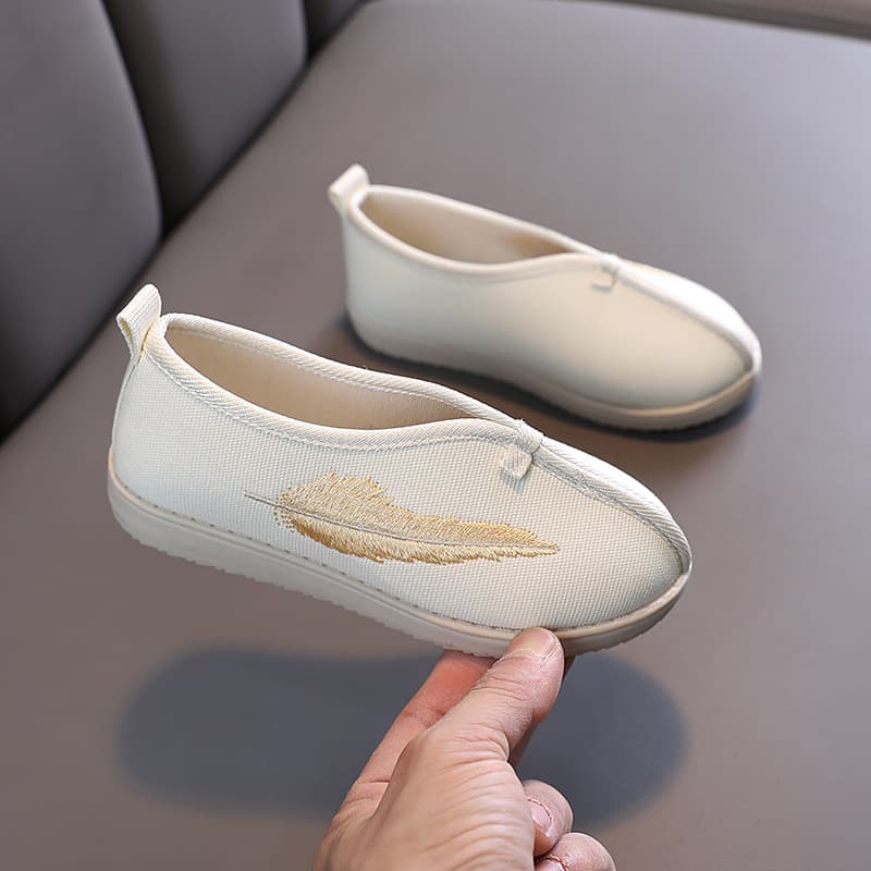 Old Beijing Boys Cloth Shoes Ethnic Chinese Style Embroidered Shoes Student Ancient Costume Hanfu Performance Shoes