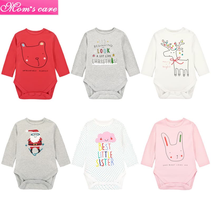 Momscare Baby Romper Spring Clothes Newborn Triangle Long Sleeve Crawler Suit Unisex Cotton Onesie Infant Clothing