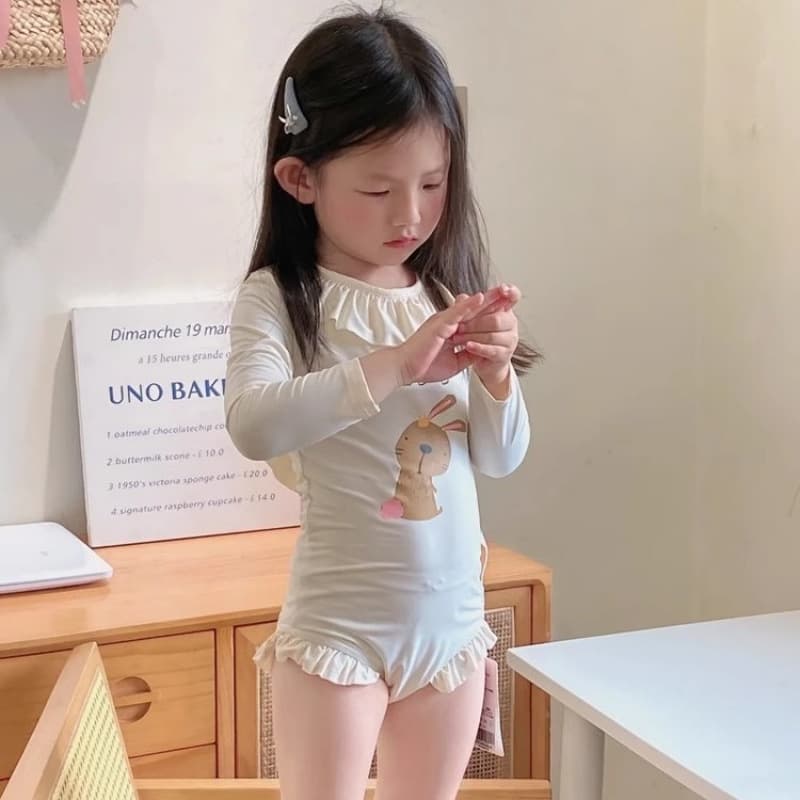Children's clothing, girls' quick-drying swimsuit, summer clothing, children's one-piece swimsuit, swimsuit, girl's sun protection, fashionable long sleeves
