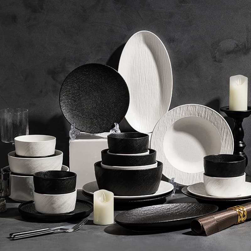 2025 Bowls, Plates, Tableware, Dishware Set, Ceramic Tableware, Plates, Simple Household Tableware, Spoons, Microwave Oven Anti-Scalding