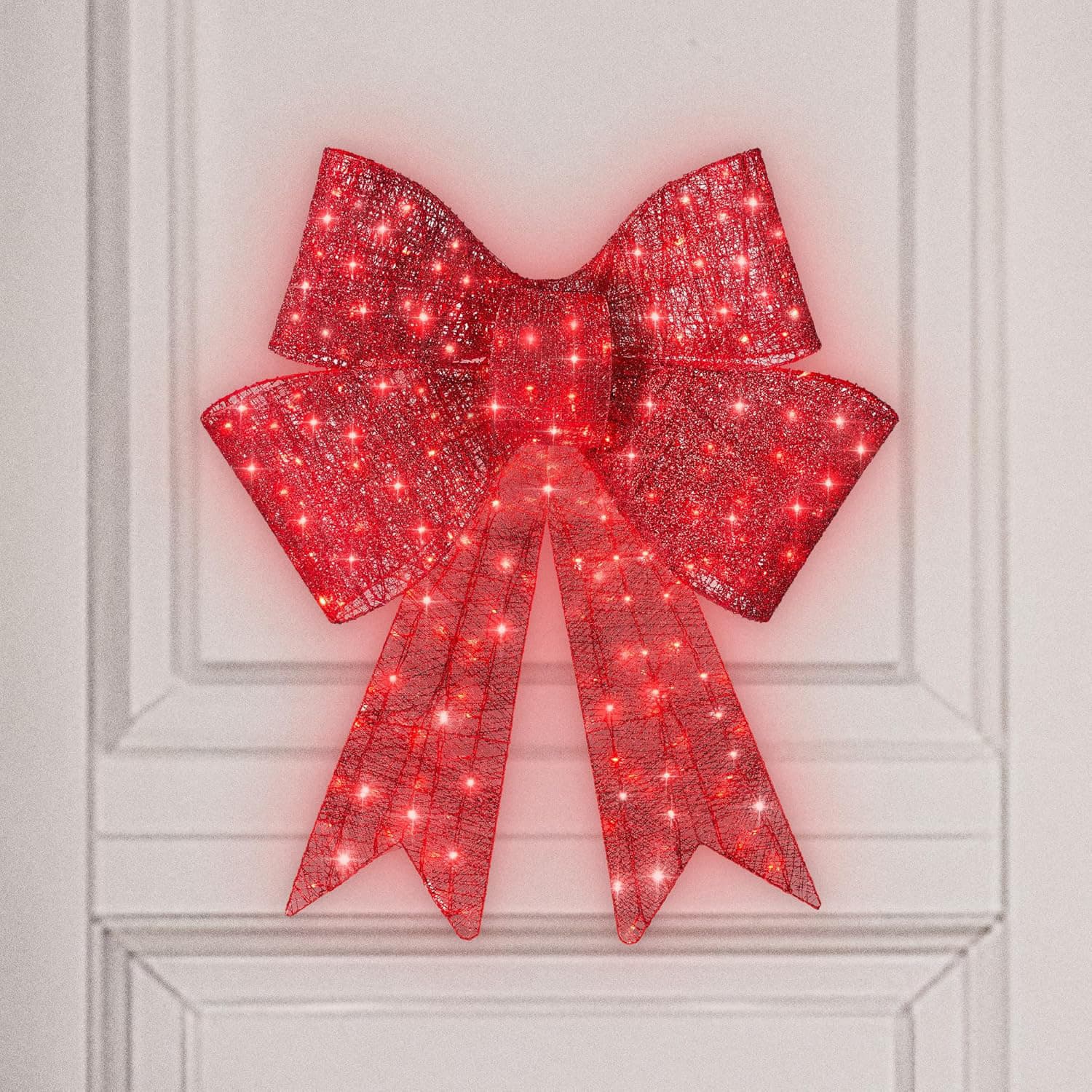Cross-border Large Outdoor LED Christmas Bow Decoration with Lights for Festive Courtyard and Home Decor