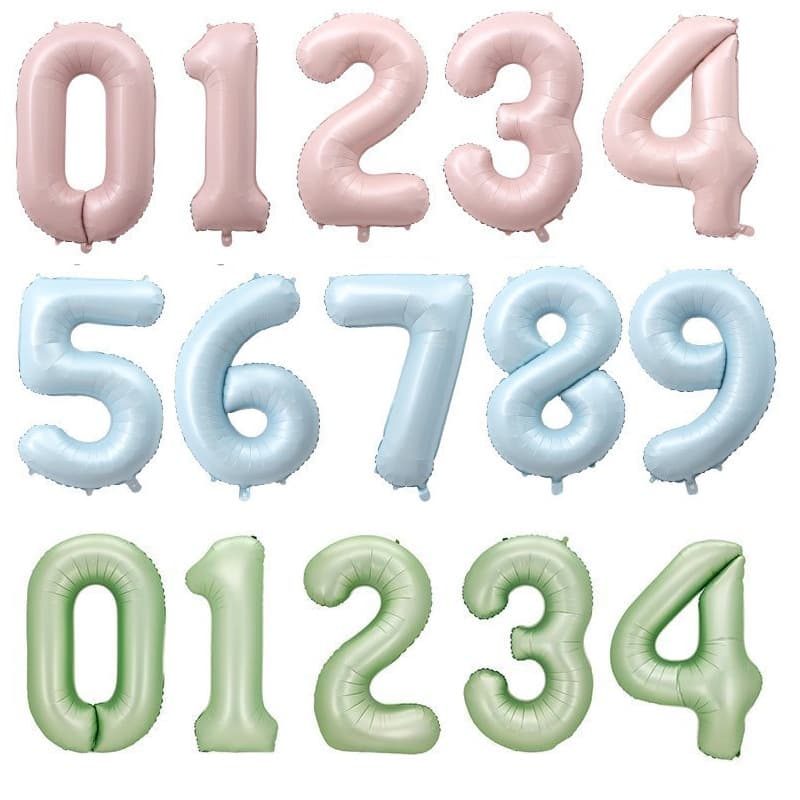 40inch Matte Digital Baby Pink Number Balloons Baby Blue Number Balloons Olive Green Number Balloons Wholesale