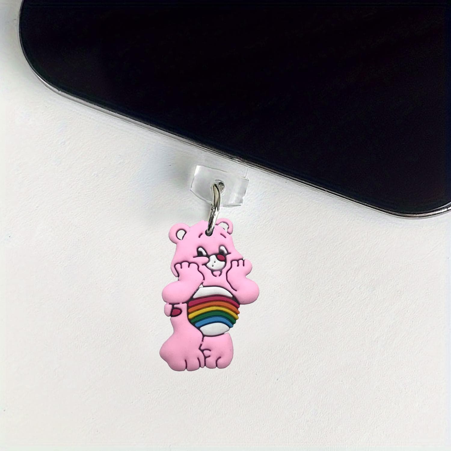 Amazon Rainbow Bear Phone Dust Plug Temu Personalized Fashion Pendant Creative Cartoon Portable Cute Charm