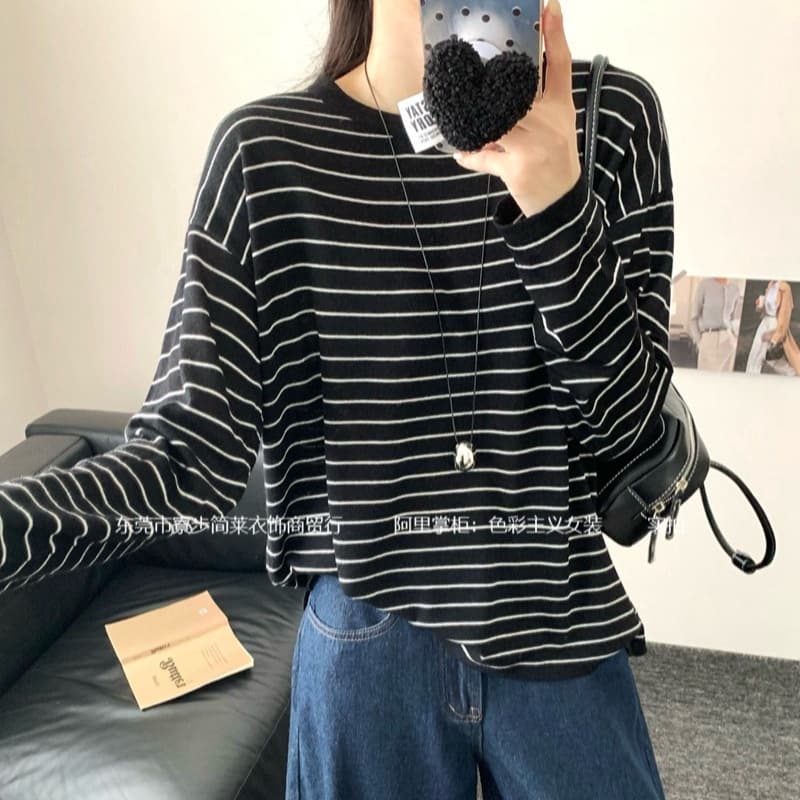 Korean-style Loose Lazy Style Wool Sweater Women's Pullover Casual All-match Top Long-sleeved T-shirt Spring and Autumn Sweater