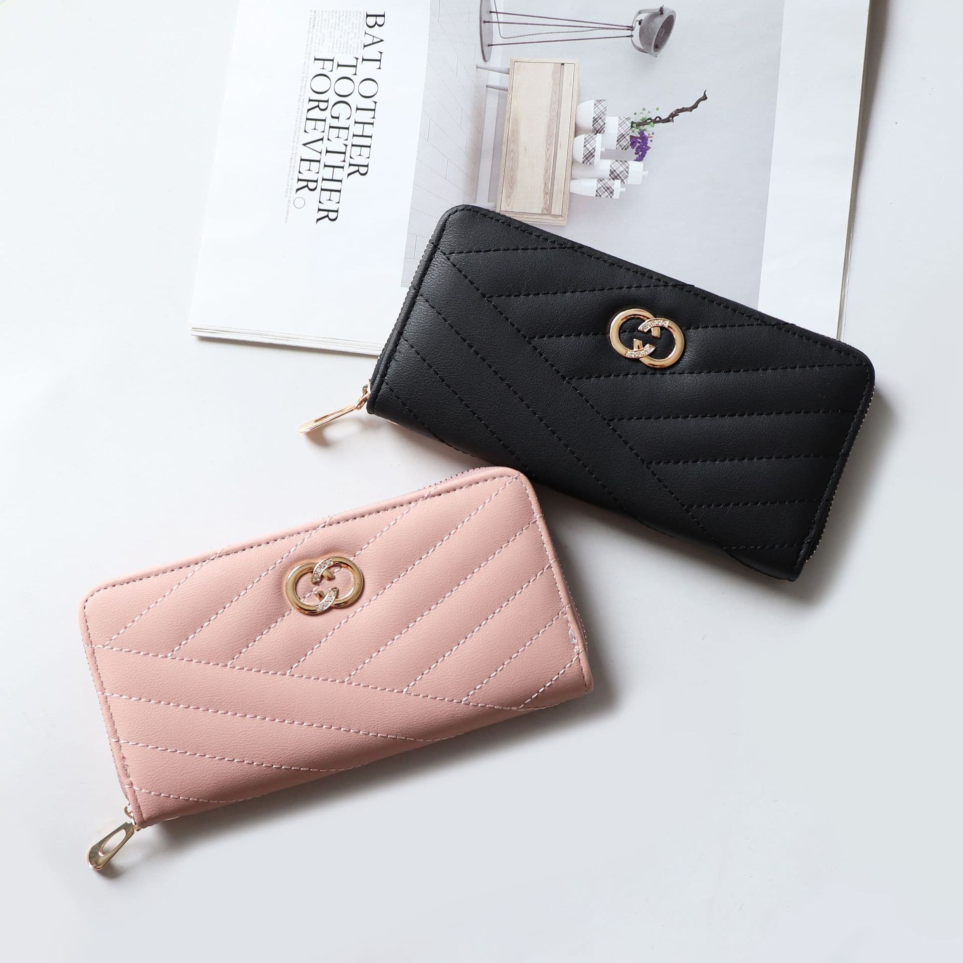European and American Brand Wallet Women's Long Zipper Purse Ladies Money Clip Large Capacity Clutch Bag Factory Supply Coin Pocket