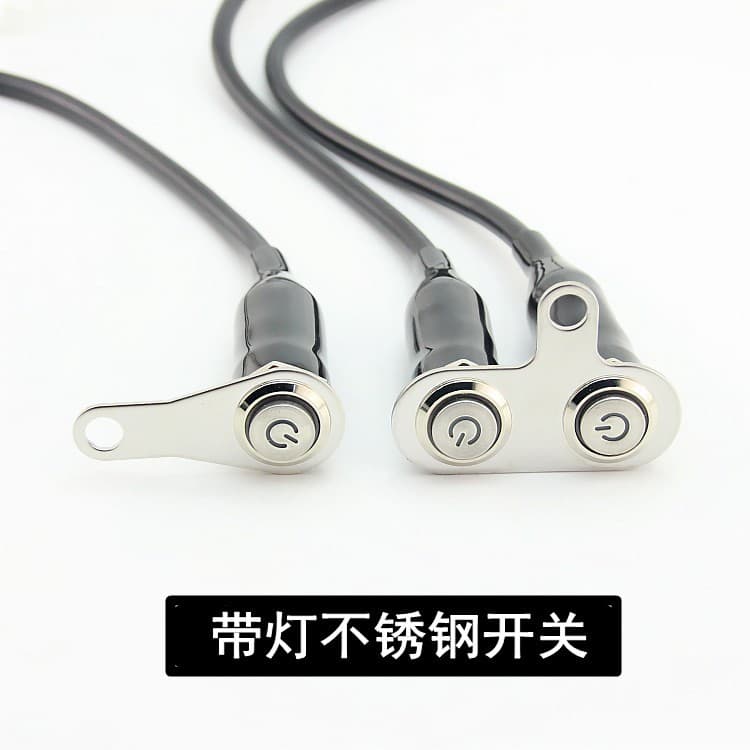 Universal Motorcycle LED Headlight Spotlight Switch Handlebar Stainless Steel Bracket Electric Scooter Switch Button