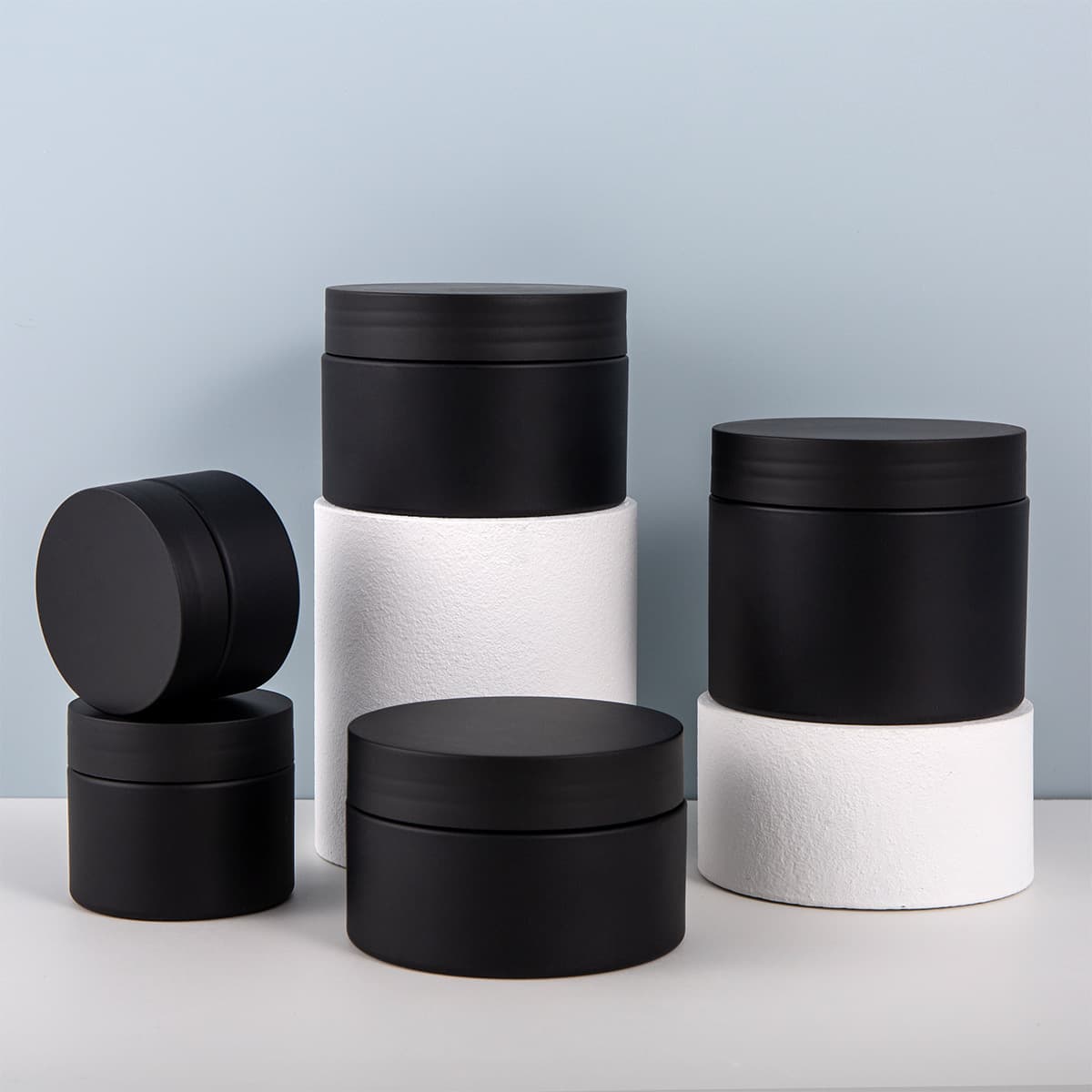 Matte Surface Cream Jar Stock 30g 50g Black Frosted Small Subpackage Cream Bottle 100g 150g Wide Mouth Bottle Cosmetic Packaging