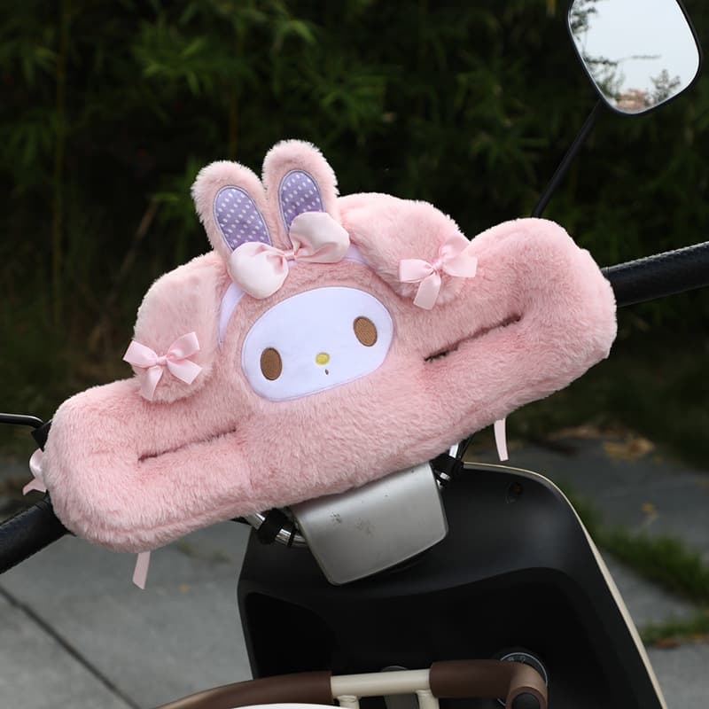 Adorable Cartoon My Melody Girls' Electric Vehicle Safety Anti-Collision Waist Cushion, Backrest Decor Half Back Pad