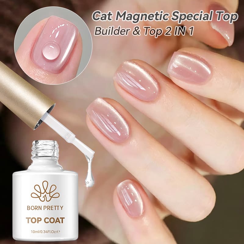 Born Pretty New Foreign Trade Cat Eye Special Top Coat Gel High Gloss Construction Top Coat 2-in-1 Nail Art Functional Gel