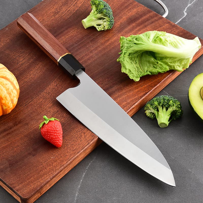 Japanese Cuisine Knife Octagonal Handle Fish Head Knife Sashimi Knife Deba Knife Salmon Special Fish Head Cutting Tool