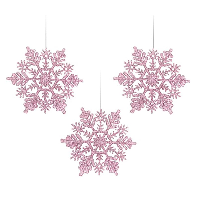 Cross-border Christmas decorations, 24-piece Christmas snowflake hanging ornaments.